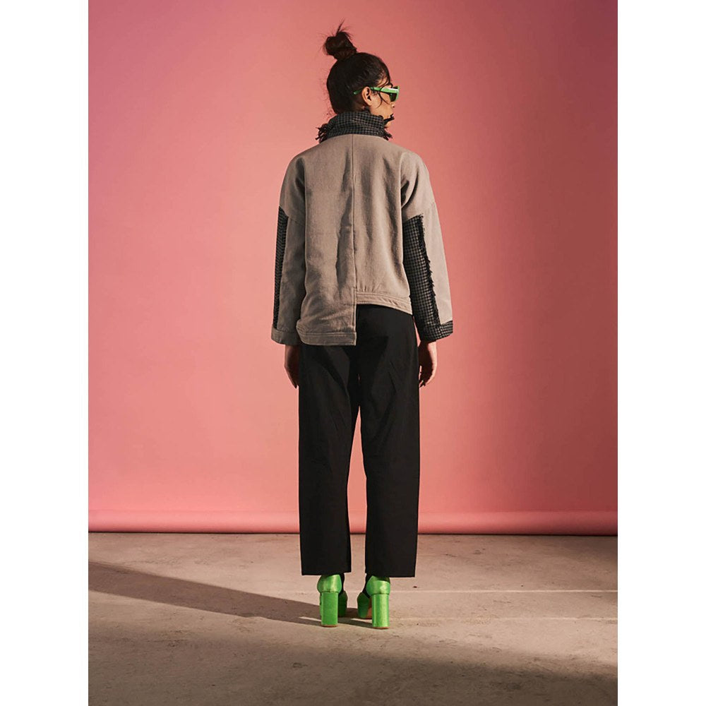 SPACE Grey Textured Jin-Bomber-Jacket