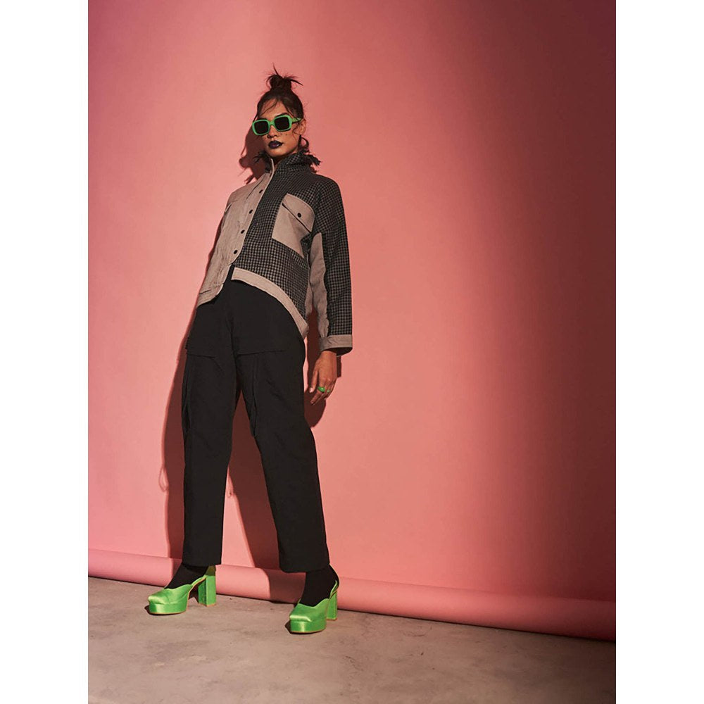 SPACE Grey Textured Jin-Bomber-Jacket