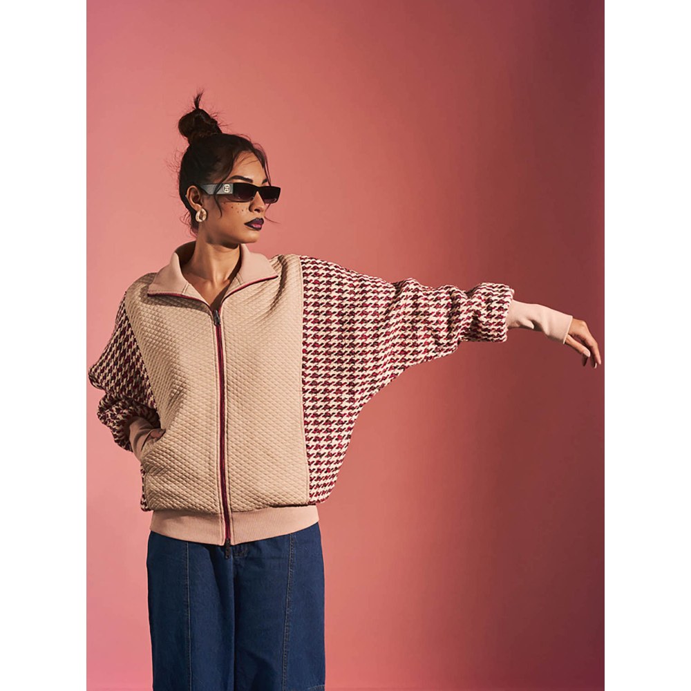 SPACE Pink Reversible Self Design Jacket