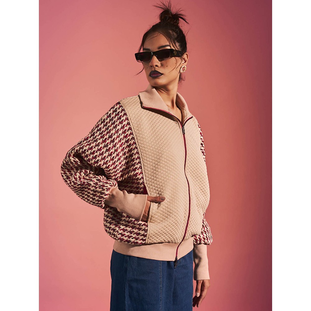 SPACE Pink Reversible Self Design Jacket