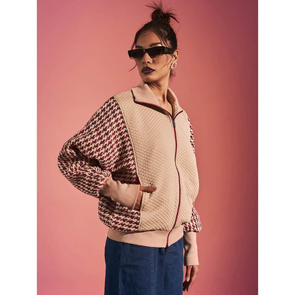 SPACE Pink Reversible Self Design Jacket