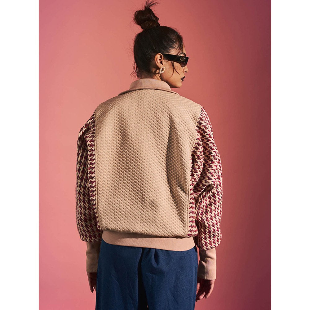 SPACE Pink Reversible Self Design Jacket