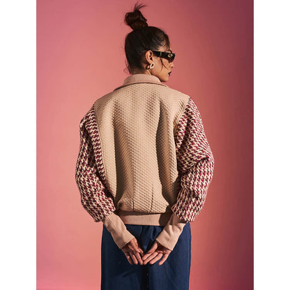 SPACE Pink Reversible Self Design Jacket