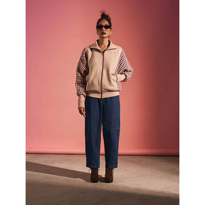 SPACE Pink Reversible Self Design Jacket