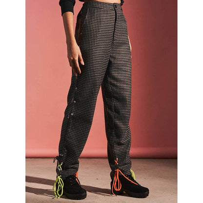 SPACE Grey Self Design Tapered Wayne-Viny-Pants