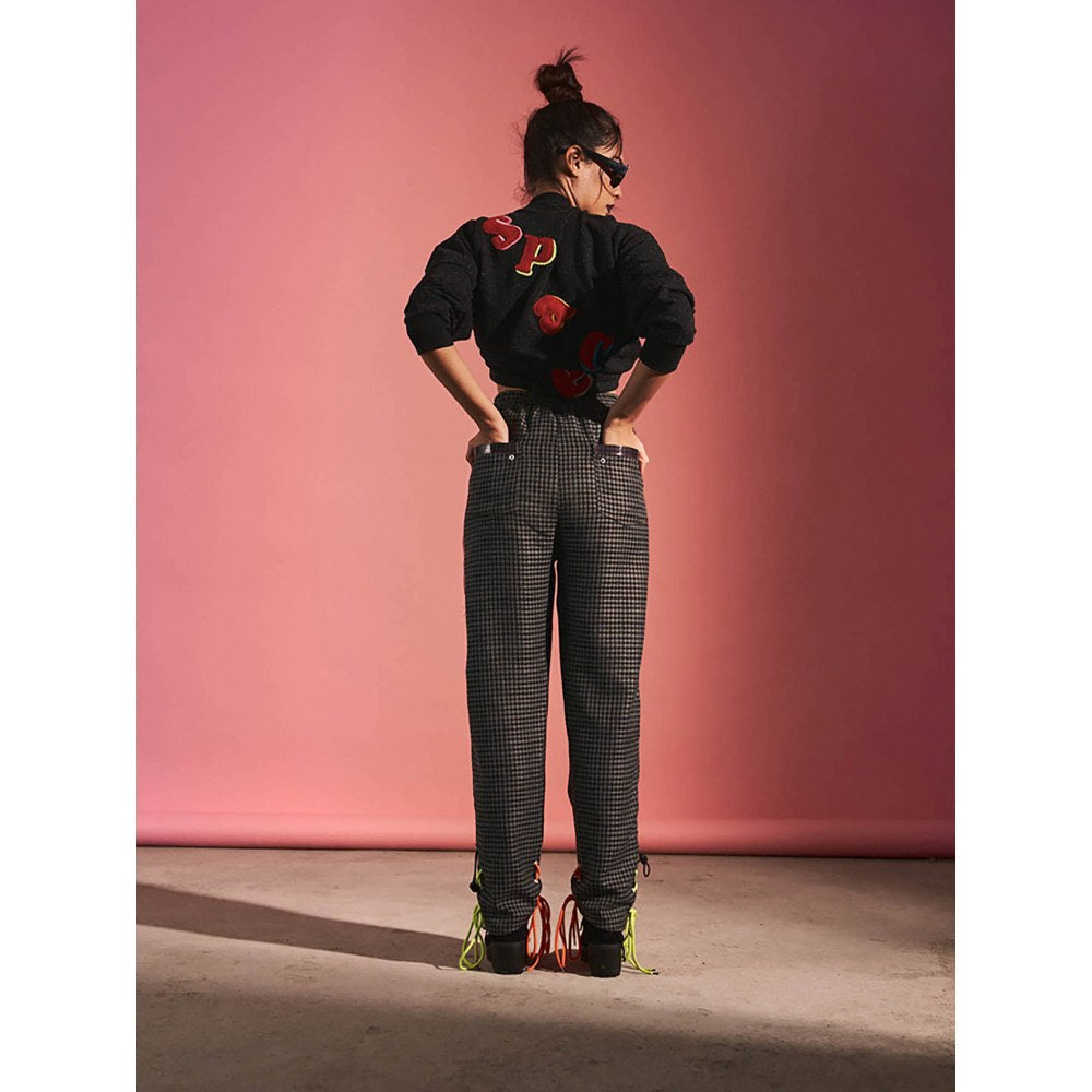 SPACE Grey Self Design Tapered Wayne-Viny-Pants
