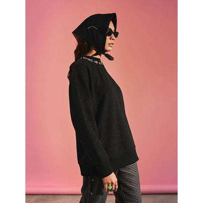 SPACE Black Saint Pablo Embroidered Sweatshirt