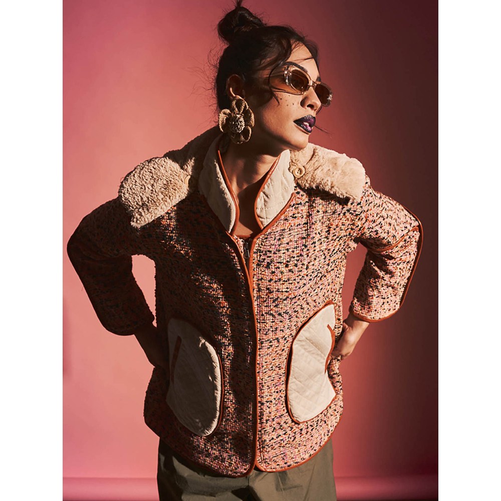 SPACE Multi Moses High Neck Self Design Jacket