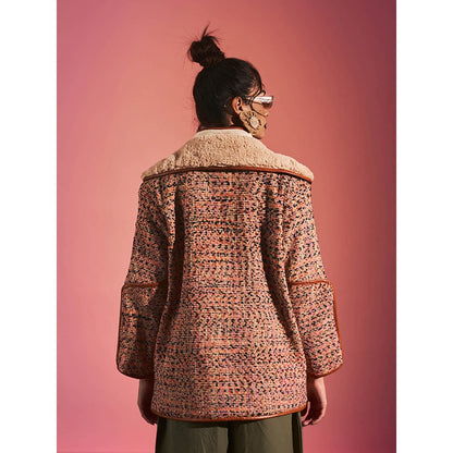 SPACE Multi Moses High Neck Self Design Jacket