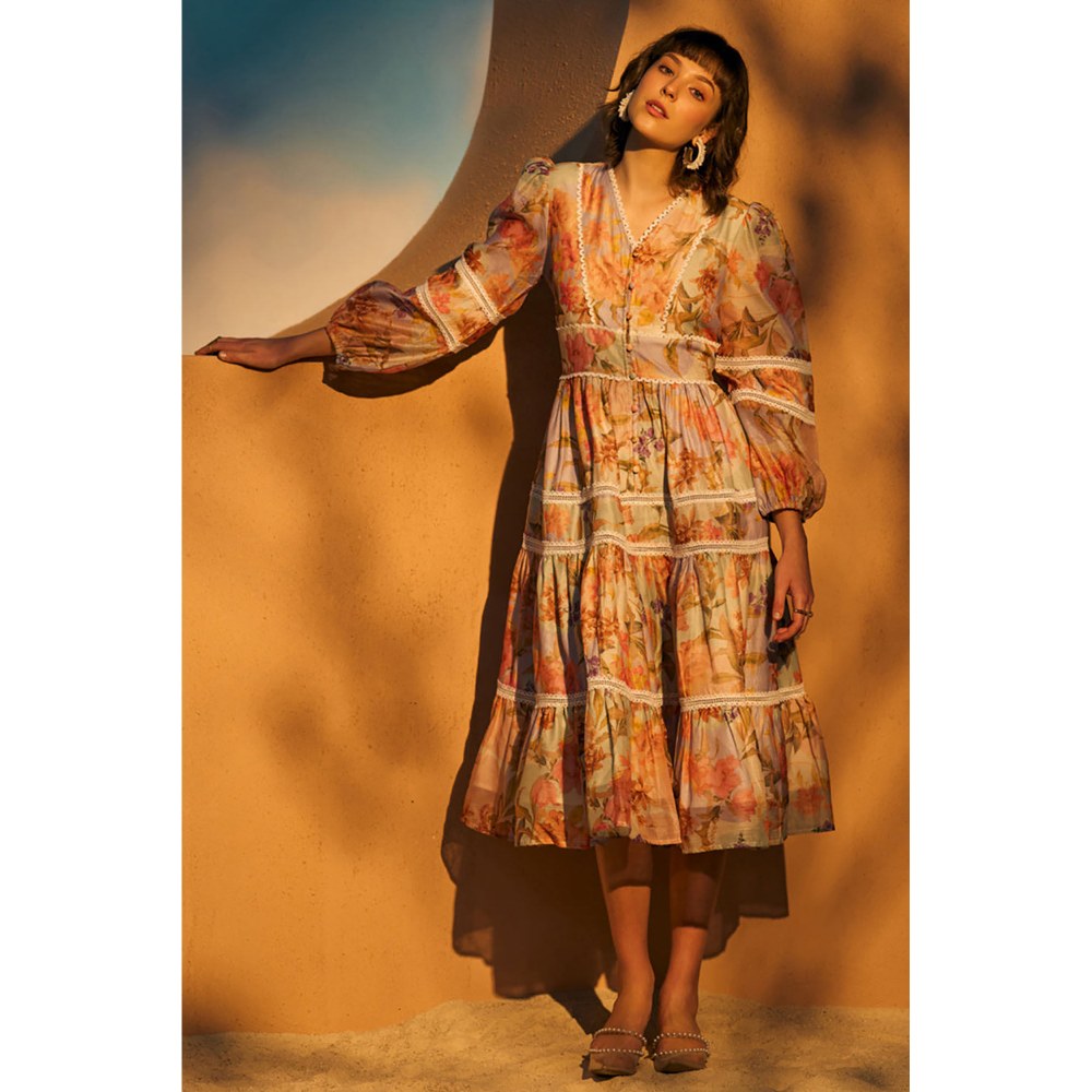 STTAVOSS Renee Midi Dress Printed Multi-Color