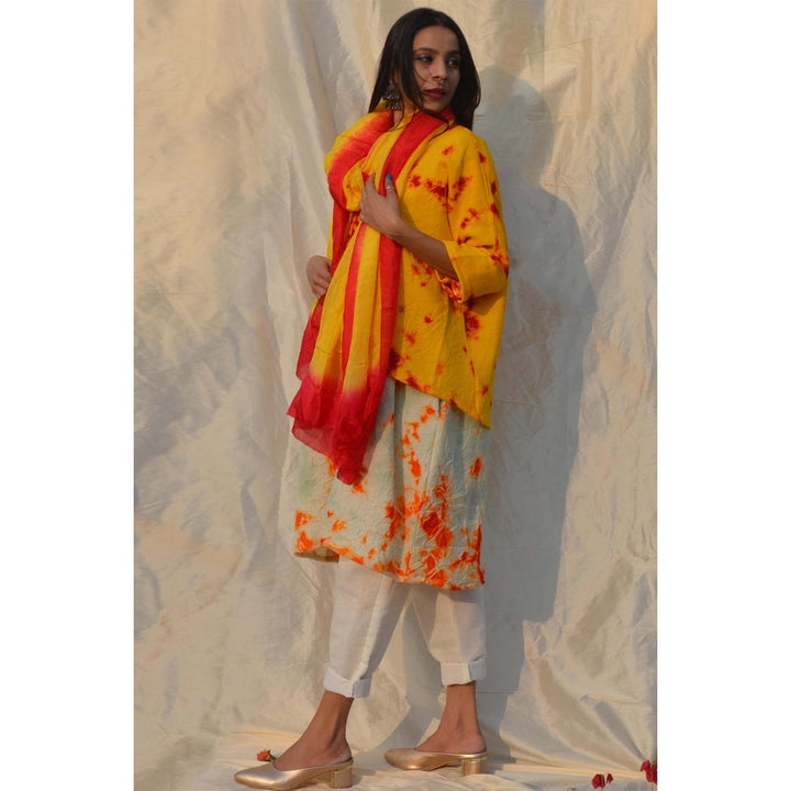 Studio Malang Hand Dyed Woolen Layered Suit (Set Of 4)