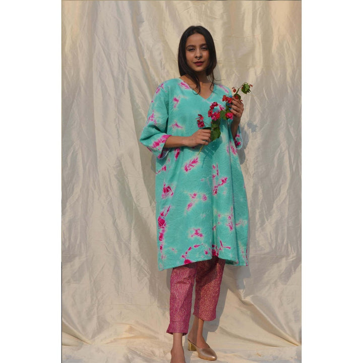 Studio Malang Hand Dyed Woolen Layered Suit (Set Of 4)