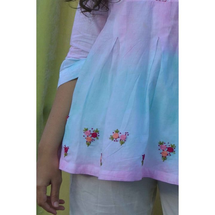 Studio Malang Pure Cotton Rose Embroidered Top