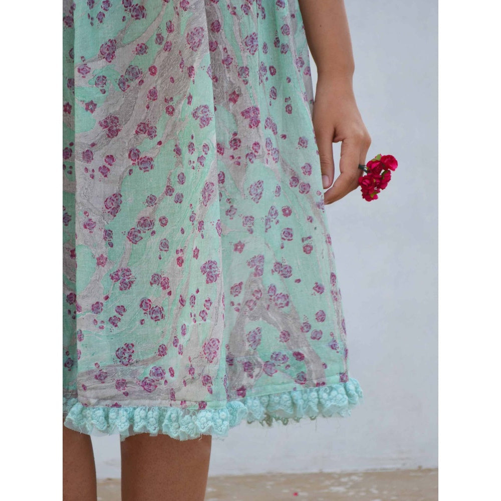 Studio Malang Pure Cotton Sea Waves Marbled Rose Dress