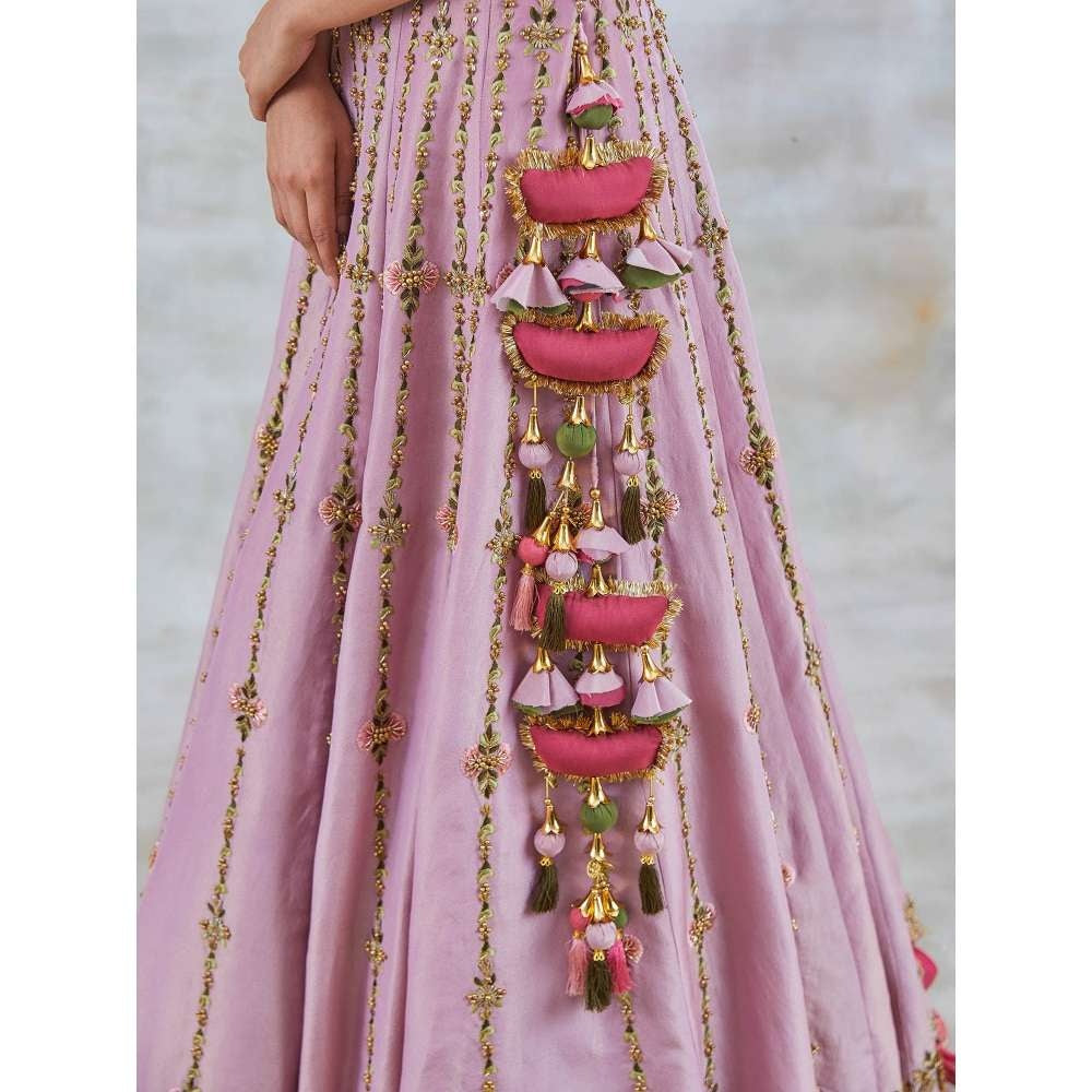 STUDIO BAGECHAA Kachnaar Bridal Lehenga with Stitched Blouse & Dupatta (Set of 3)