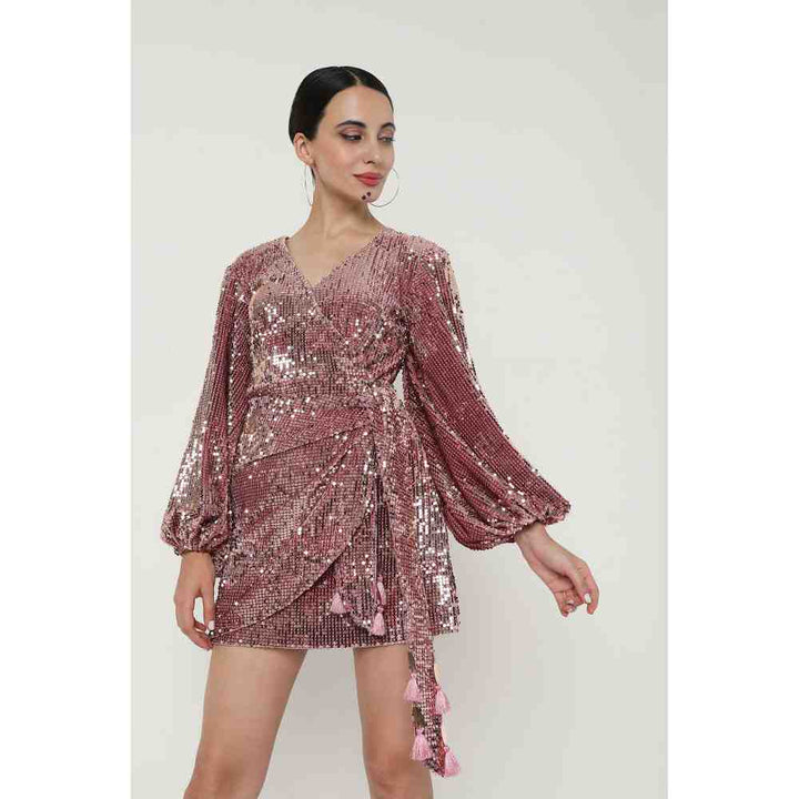 Style Junkiie Pink Sequin Dress