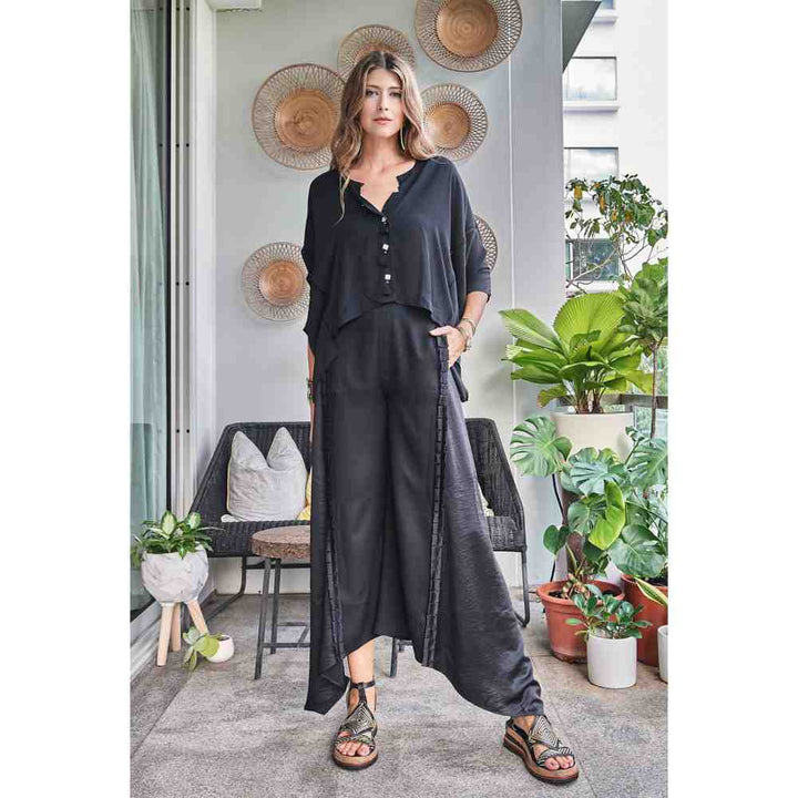 Style Junkiie Black Two-Tone Pants