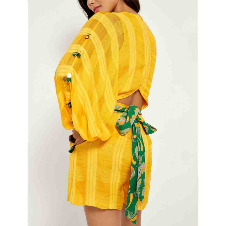 Style Junkiie Mango Cut-Out Kimono Romper