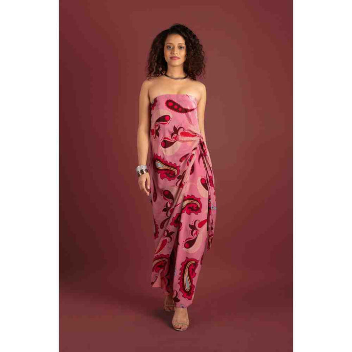 Style Junkiie Sorbet Paisley Wrap Knotted Jumpsuit