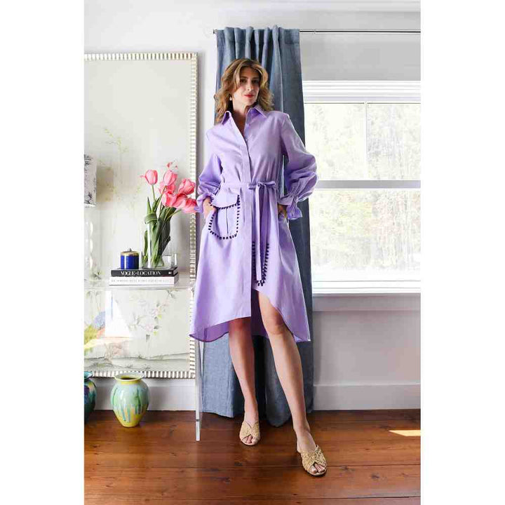 Style Junkiie Lilac Poplin Shirt Dress (Set of 2)