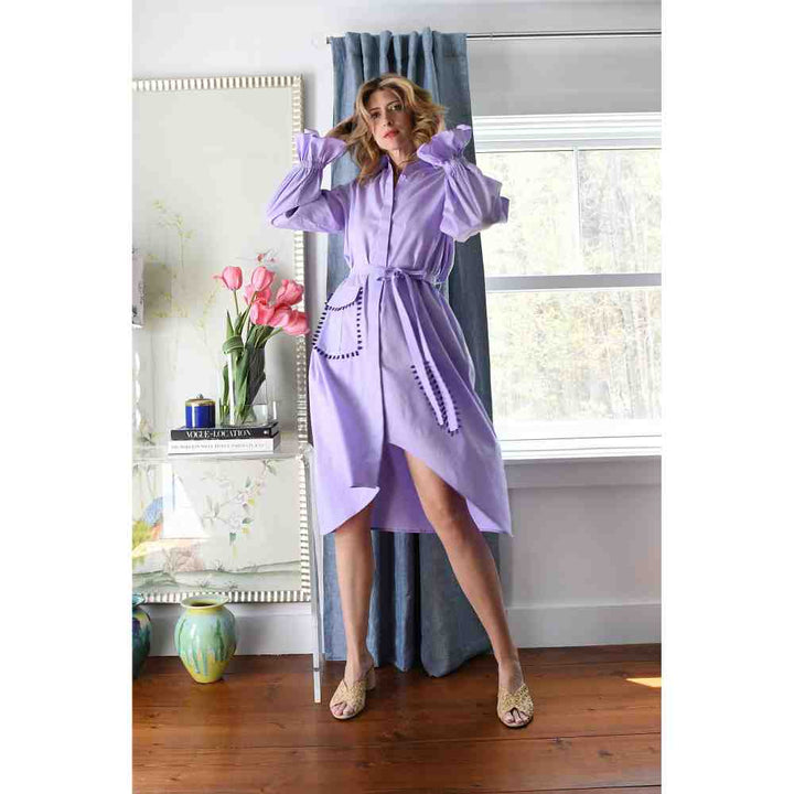 Style Junkiie Lilac Poplin Shirt Dress (Set of 2)