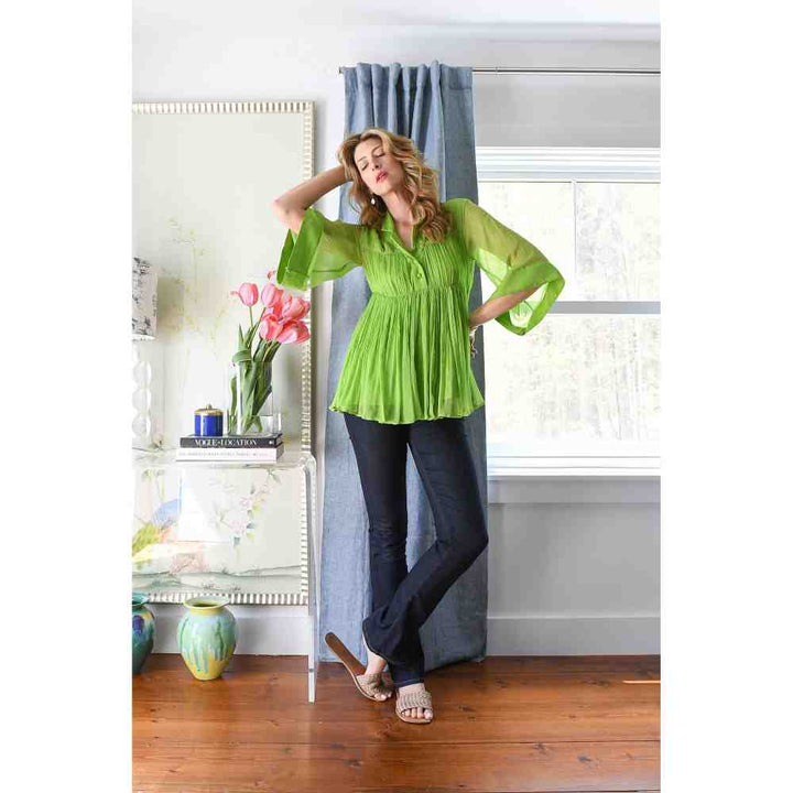 Style Junkiie Lime Green Layered Shirt (Set of 2)