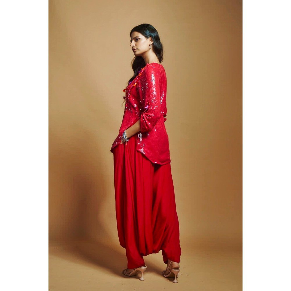 Style Junkiie Berry Red Patiala Pants