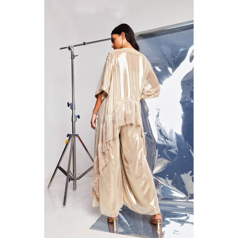 Style Junkiie Gold Tie-Up Tube Jumpsuit