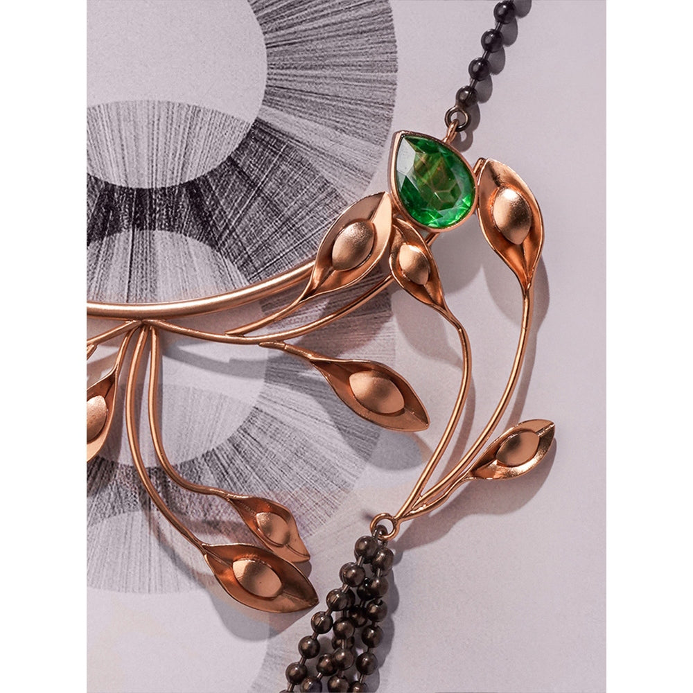 Suhani Pittie Ivys Lament Black Beaded Gold Necklace