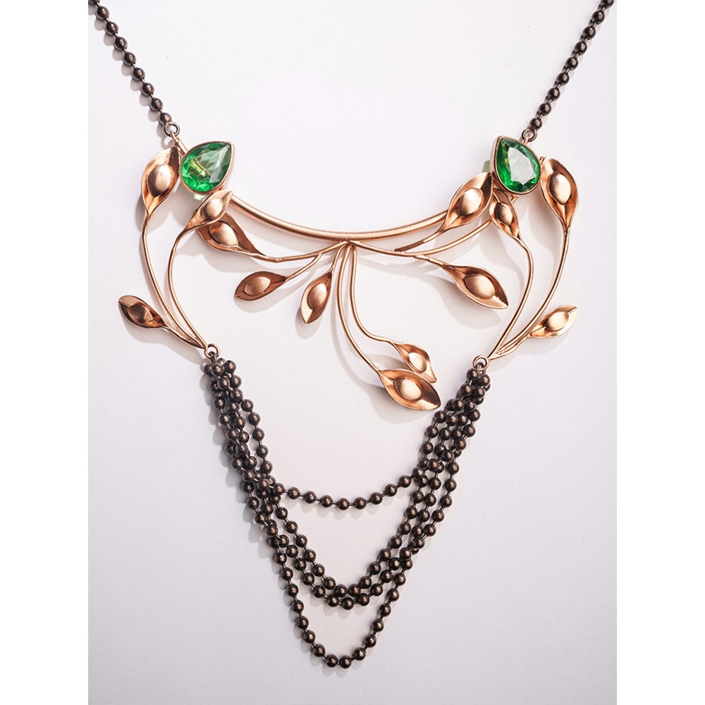 Suhani Pittie Ivys Lament Black Beaded Gold Necklace