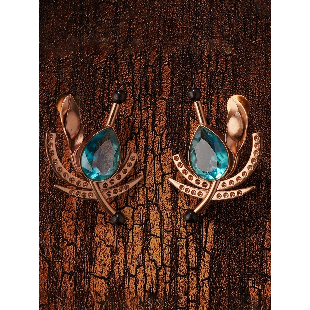 Suhani Pittie Golden Gale Blue Crystal Stud Earrings
