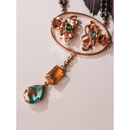 Suhani Pittie Saints And Cider Citrine And Blue Crystal Necklace