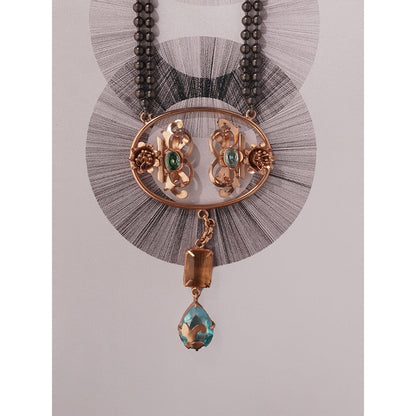 Suhani Pittie Saints And Cider Citrine And Blue Crystal Necklace