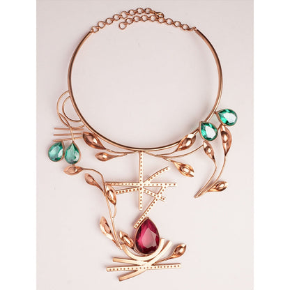 Suhani Pittie Bordeaux By The Sea Crystal Neckpiece