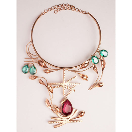 Suhani Pittie Bordeaux By The Sea Crystal Neckpiece