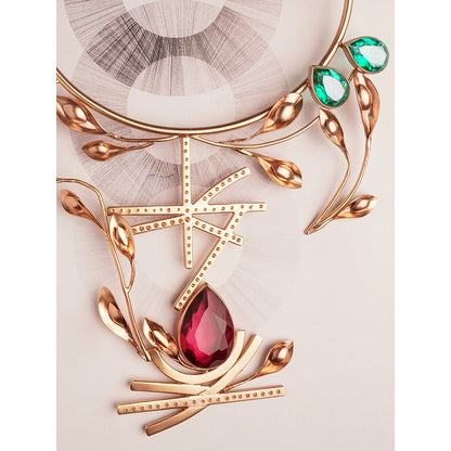 Suhani Pittie Bordeaux By The Sea Crystal Neckpiece