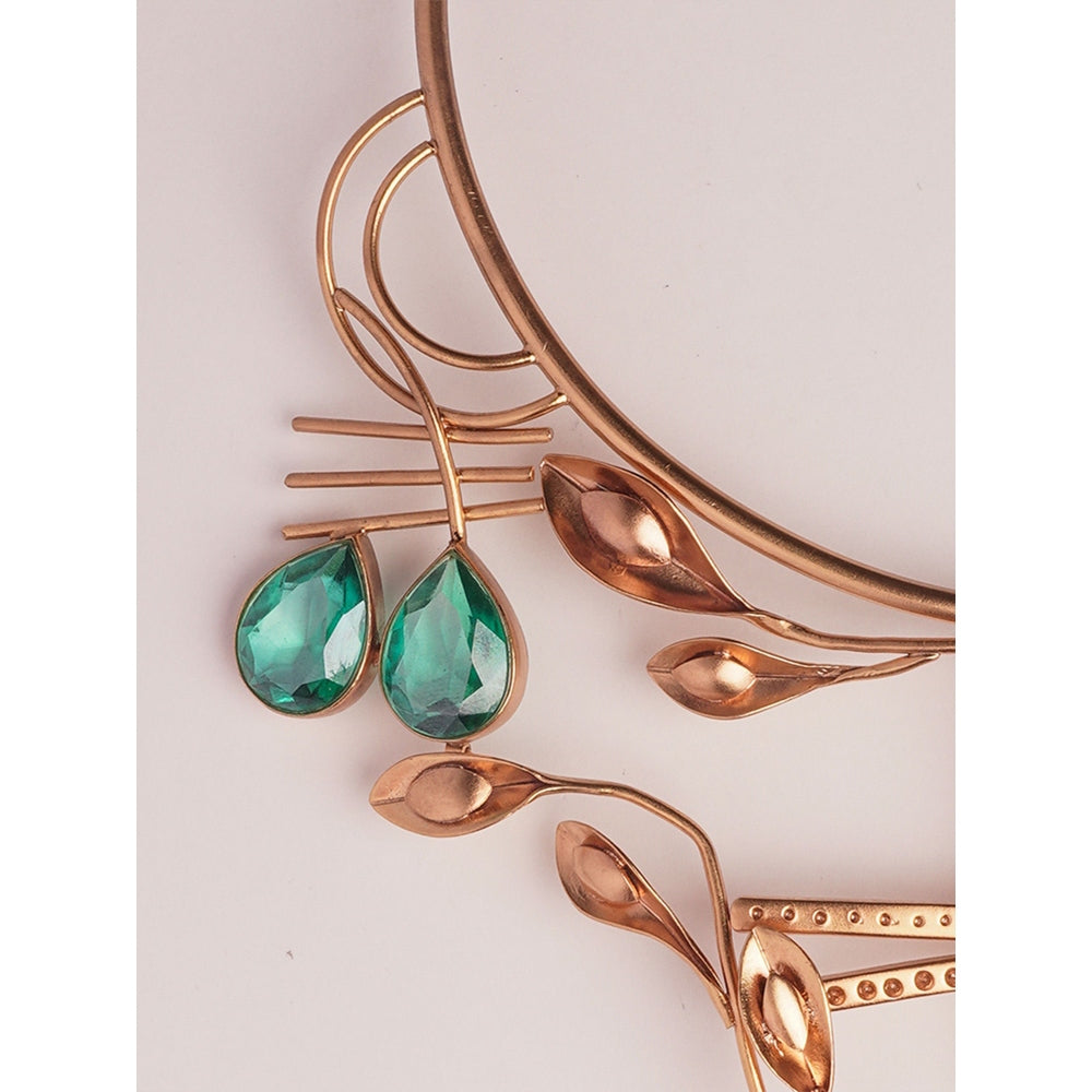 Suhani Pittie Bordeaux By The Sea Crystal Neckpiece