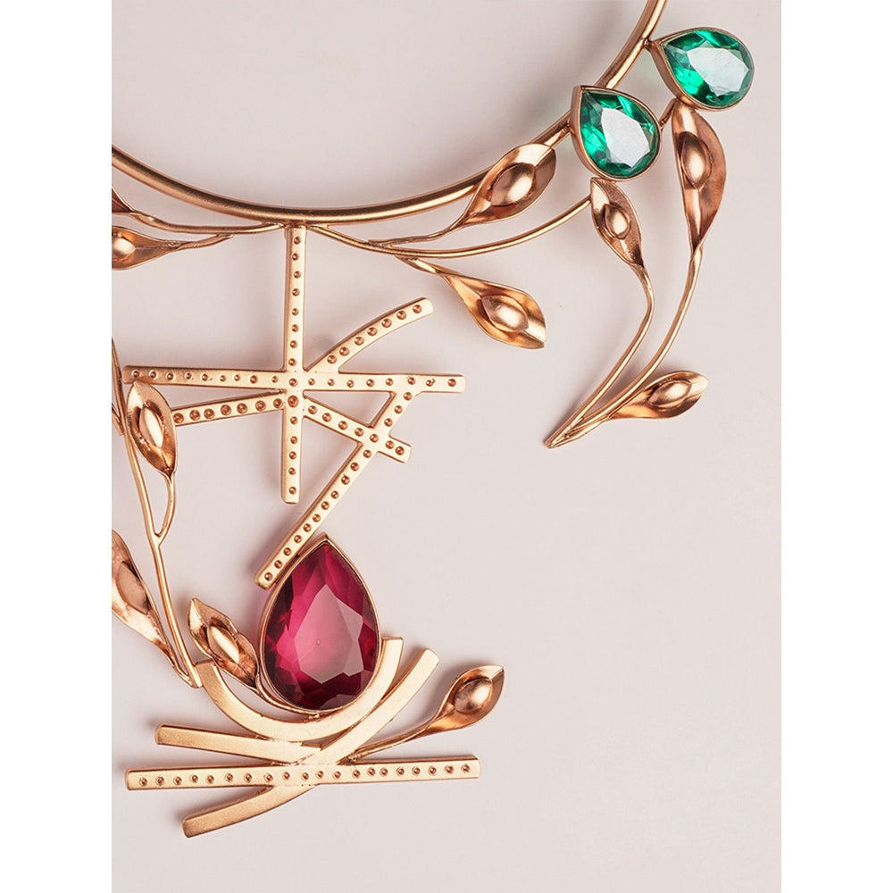 Suhani Pittie Bordeaux By The Sea Crystal Neckpiece