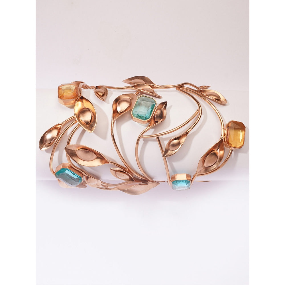 Suhani Pittie Fallen Angel Gold Plated Blue Crystal Hand Cuff