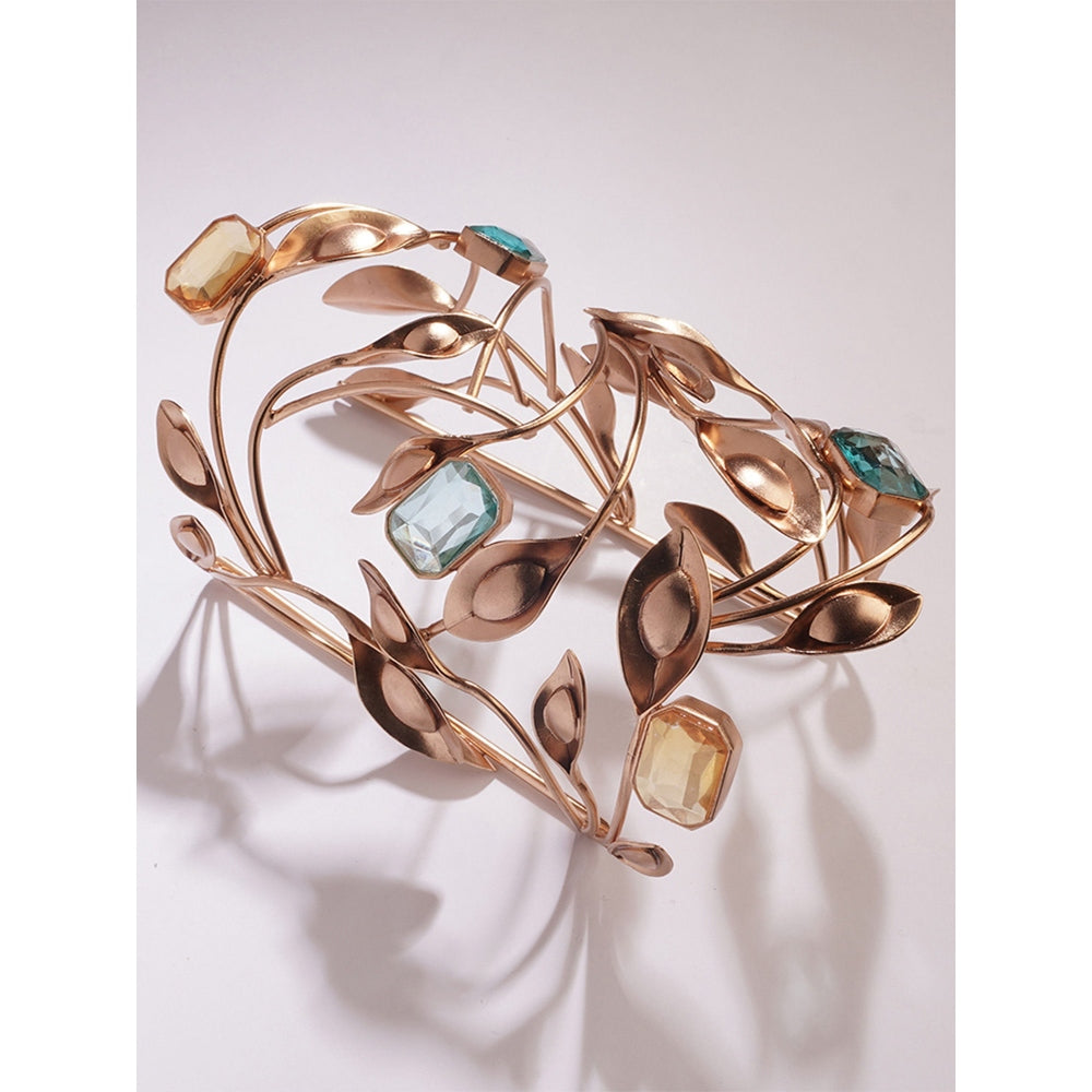 Suhani Pittie Fallen Angel Gold Plated Blue Crystal Hand Cuff
