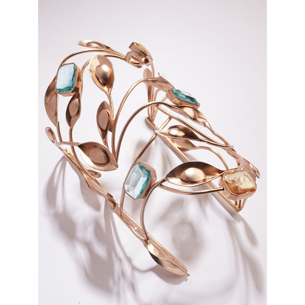 Suhani Pittie Fallen Angel Gold Plated Blue Crystal Hand Cuff