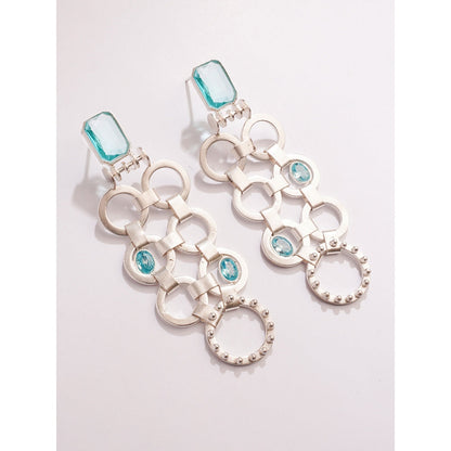 Suhani Pittie Crystal Palais Silver Danglers