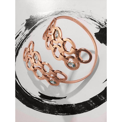 Suhani Pittie Crystal Serpent Gold And Crystal Hand Cuff