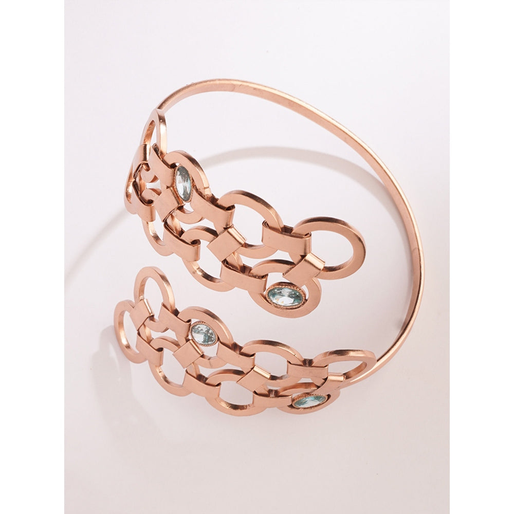 Suhani Pittie Crystal Serpent Gold And Crystal Hand Cuff