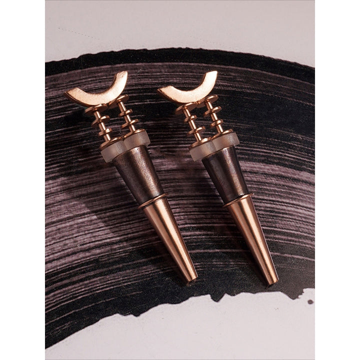 Suhani Pittie Edge of Darkness Black And Gold Plated Small Spike Earrings