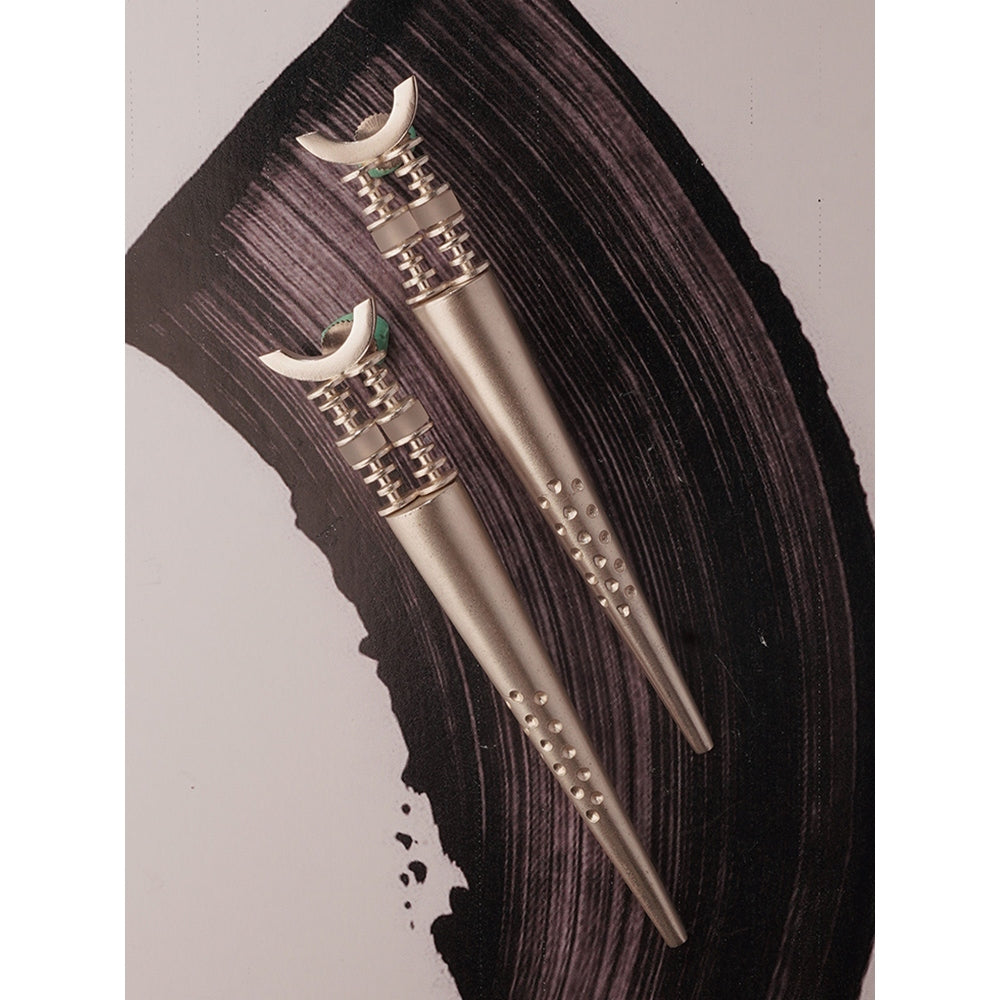 Suhani Pittie Candlelight Duet Silver Plated Spike Earrings