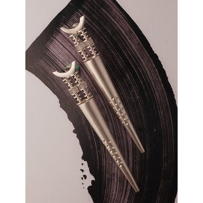 Suhani Pittie Candlelight Duet Silver Plated Spike Earrings