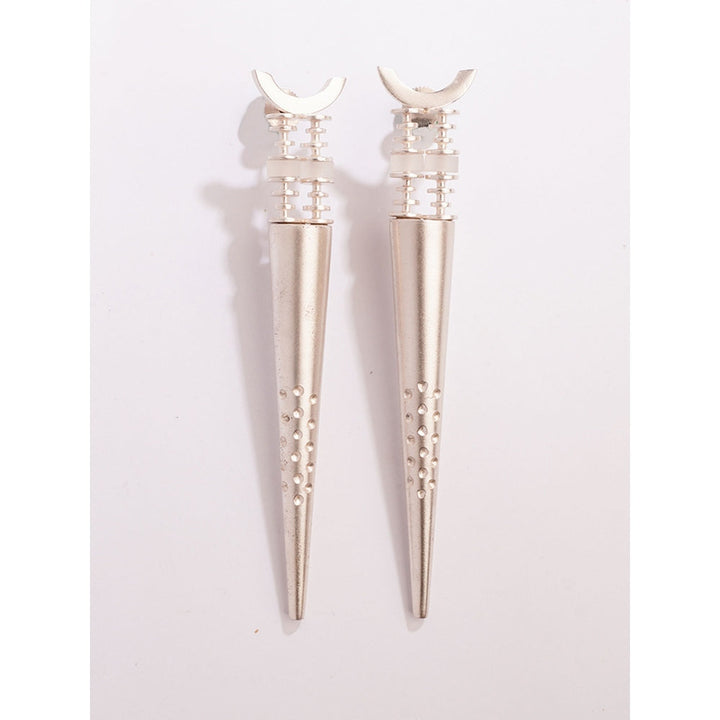 Suhani Pittie Candlelight Duet Silver Plated Spike Earrings