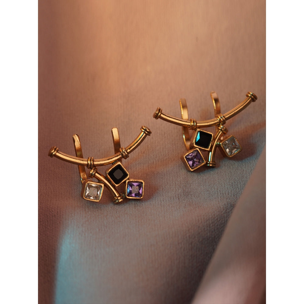 Suhani Pittie Venom Sky Gold Plated Ear Cuff Button