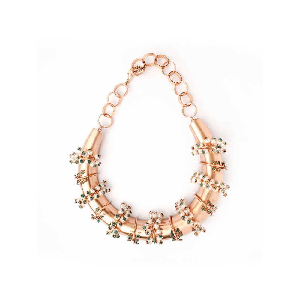 Suhani Pittie Emerald Serpentine Gold Plated Choker Necklace